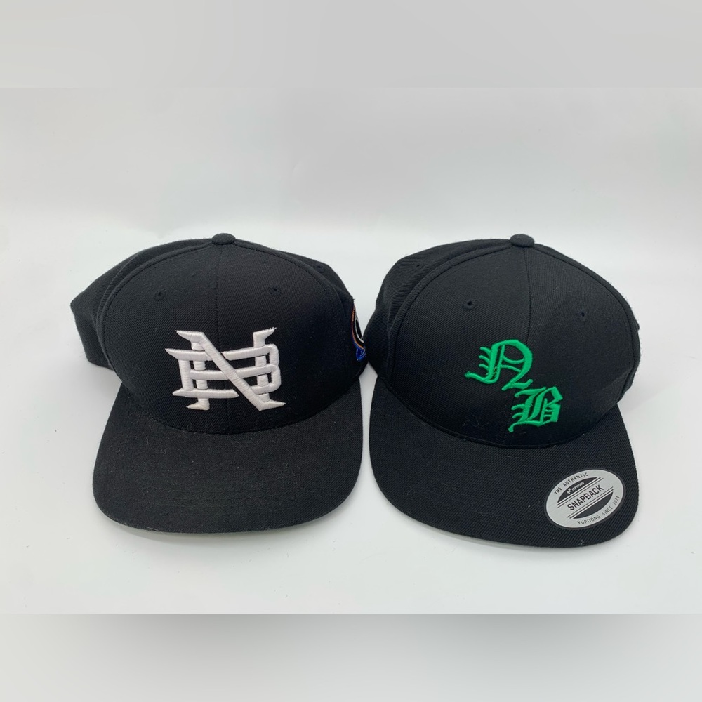 Never Basics Set of 2 Hats Black and Green Baseball Caps - Picture 2 of 10